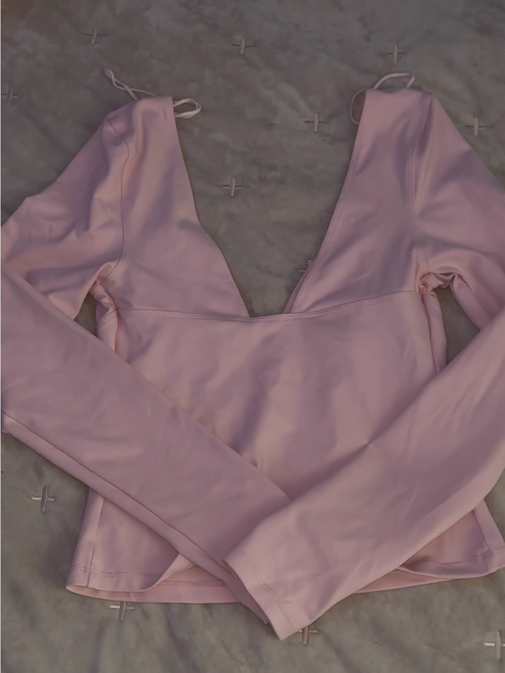 Free People Dusty Pink Long Sleeve V-Neck Top